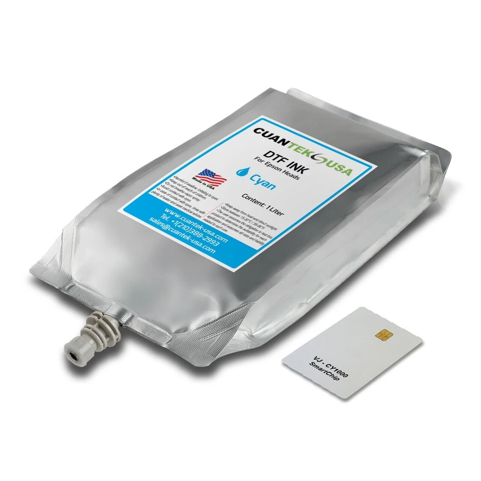 DTF CYAN Ink 1000ml Pouch for VJ-628D, XPJ-1682D Direct To Film - MADE IN USA - Image 1 of 1