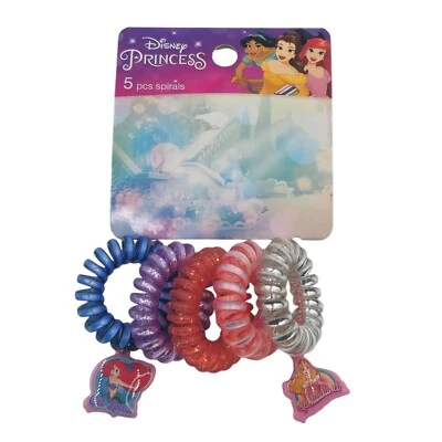 Anillos para el cabello espirales de princesa Disney 5 piezas multicolor plástico elástico informales Foto 1 de 4