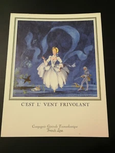 Menu paquebot FRANCE ♦ FRENCH LINE CGT ♦ 1974 C'est L'Vent Frivolant par MERCIER - Imagen 1 de 3