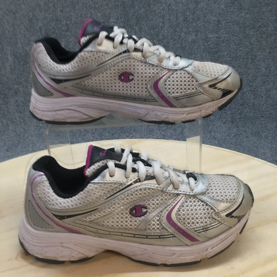 Champion Zapatos Mujer 6 Tenis para Correr Malla Blanca Punta Redonda Con Cordones Comodidad Foto 1 de 4