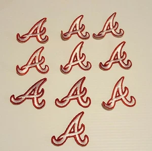 10-PCS ATLANTA BRAVES (A) (WHITE & RED) VINTAGE EMBROIDERED PATCH - Picture 1 of 3