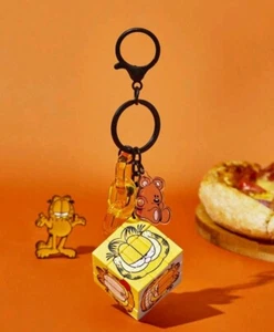Colorful Magic Cube Keychain Funny Orange Cat Puzzle Magic Cube Charms Key Ring - Picture 1 of 8