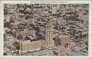 c1920s San Antonio Texas aerial view flag postcard A594 - Picture 1 of 2