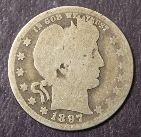 1897 O Barber Quarter Near Good............................Lot 44 Cover