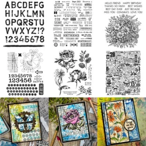 Christmas Vintage Flower Clear Rubber Stamp Stamping DIY Scrapbooking Craft Card - Picture 1 of 19