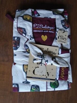 Juego de pijama PJ Salvage - Talla M - "Saludos" - Nuevo con etiquetas - Franela 100% algodón Foto 1 de 4