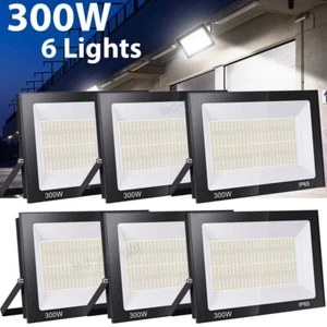 6x 300W LED Floodlight Outside Light Security Flood Lights Outdoor Garden Lamp - Picture 1 of 7