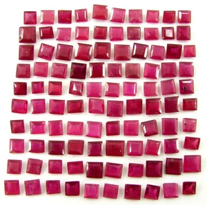 Pietra Preziosa Sciolta Rubino Naturale 59,25 Ct 4-5 mm Taglio Smeraldo Lotto 100 Pezzi - 64630 - Foto 1 di 5