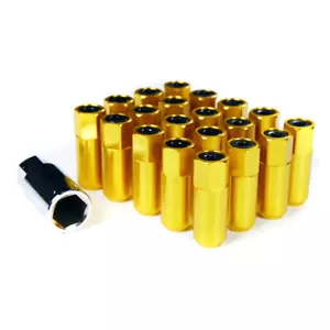 Godspeed Project Type 5 55mm Gold Aluminum Lug Nuts 20 pc Set M12X1.5 Universal - Bild 1 von 3