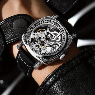 Reloj Mecánico Automático Multifuncional Luminoso Grabado Reloj Mecánico Foto 1 de 3