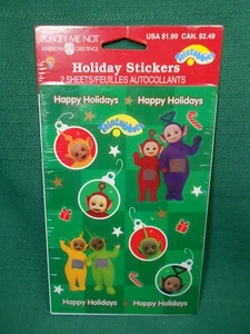 Vintage American Greetings Teletubbies Stickers Happy Holidays NOS - Picture 1 of 4