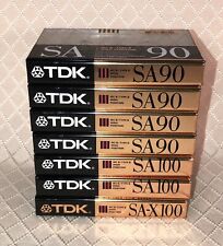 Lot of 7 TDK SA90 (4) SA100 (2) SA-X100 (1) Cassette Tapes NEW SEALED High Bias