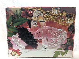 Mikasa Crystal Holiday Bells Handled Basket RC197/524 In Original Box Vintage - Picture 1 of 9