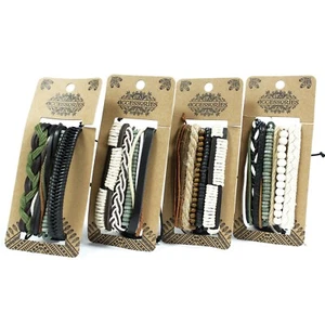 Mens Bracelet Sets Green & Natural (asst) Mens Bracelet Sets - Picture 1 of 4