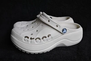 Beige soft rubber slip on women CRUSH platform clogs sandals size 4 (W6) Crocs - Picture 1 of 6