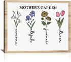Mothers Day Gift Unique for Mom, Birth Month Flower Mothers Garden Canvas Poster