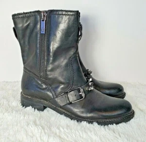 Sam Edelman Adele Damen schwarz Leder Biker Motorrad Stiefel Größe 7,5 Medium - Bild 1 von 9