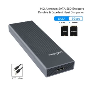 M.2 NGFF SATA Gehäuse Adapter 4TB, USB-C 3.2 5Gbps, für 2280 M.2 B/B+M Key SSD - Bild 1 von 12