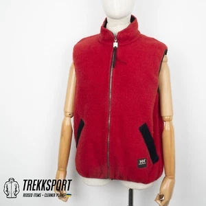 HELLY HANSEN Vintage Men's Full-Zip Red Fleece Sleeveless Vest Waistcoat Size M - Picture 1 of 16
