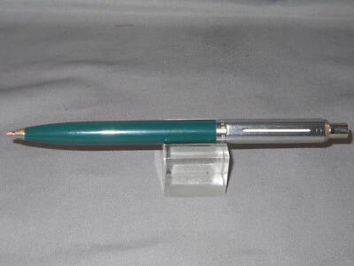 Bolígrafo Sheaffer punto blanco verde y cromado--botón pulsador--nuevo stock antiguo Foto 1 de 2