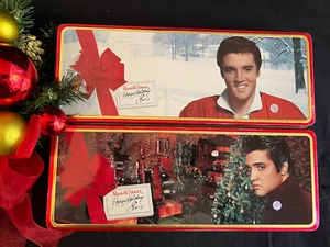 ELVIS PRESLEY RUSSELL STOVER 12" X 5" X 1.5" EMPTY CANDY BOX TIN - Picture 1 of 2