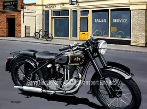 AJS Modell 16 350cc Single Motorrad Art A4 Größe Druck - Bild 1 von 1