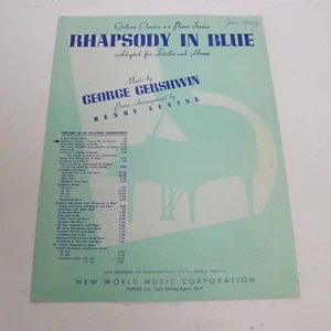George Gershwin Rhapsody in Blue Piano Solo Sheet Music 1939 New World Music - Picture 1 of 6