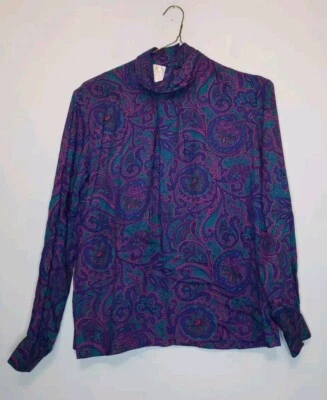Blusa De Colección Pendleton Country Sophisticates Mujer 10 Secretaria Azul Cachemira  Foto 1 de 4