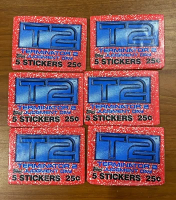 10 Pack Lot 1991 Topps T2 Terminator 2 Judgment Day Vintage 5 Sticker Cards - Image 1 of 2