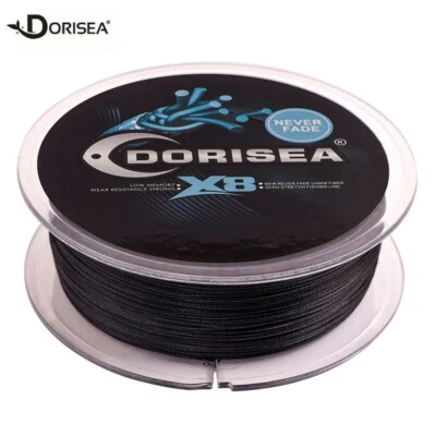 Dorisea NEVER FADE 8 Strands Black PE Braided Fishing line No Dyeing 100m-2000m - Image 1 of 4