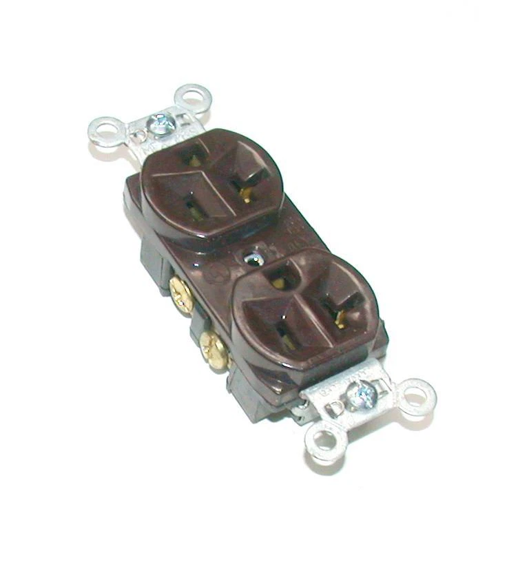 NEW PASS & SEYMOUR   CRB5362   BROWN DUPLEX RECEPTACLE 20 AMP 125 VAC - Image 1 of 1