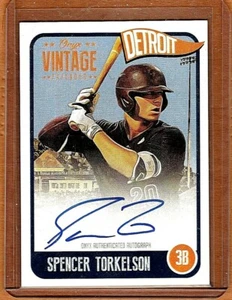 2020 ONYX VINTAGE "SP""SPENCER TORKELSON"+BLUE INK PROSPECT AUTO+"/275"+TIGERS+ - Picture 1 of 3
