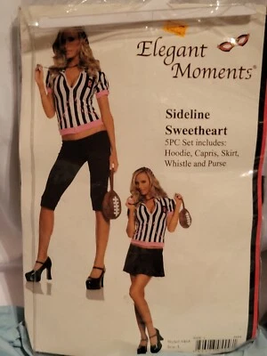 Referee Costume Sports Capris Skirt Whistle Football Sideline Sweetheart Size  L - Image 1 of 4