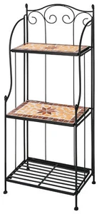 Blumentreppe Outdoor Regal Metall Mosaik Gartenregal Balkon Wetterfest Kräuter - Bild 1 von 7