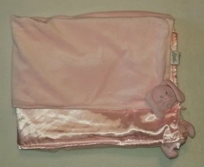 Cobertor de segurança Stephan Baby veludo rosa coelho canto cetim costas Lovey - Imagem 1 de 3