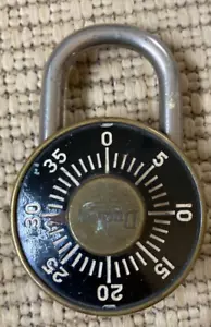 Antico lucchetto combinato ottone Dudley anni '20 (NO COMBO) GRANDE FORMA - Foto 1 di 4