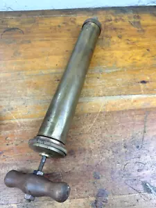 Vintage Brass Pump w/ Wood Handle ~ 18.5"L & 4 lbs 10 ozs ~ Working Plunger! - Picture 1 of 10