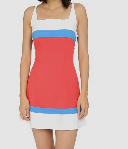 $995 Dsquared2 Italy Women Red Stretch Sleeveless Fit Flare Sheath Mini Dress XS