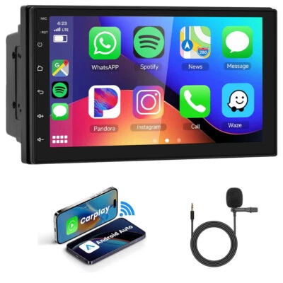 RACRDO Double Din 7” Car Stereo Touch Screen Car Radio Apple CarPlay Android Auto BT FM
