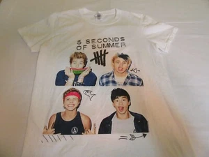  5 Seconds of Summer Band T Shirt Faces Small Single Sided White - Picture 1 of 2