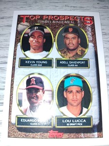 1993 Topps - Top Prospects Gold #494 Lou Lucca, Eduardo Perez, Adell Davenport,