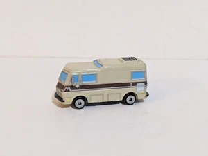 Autocaravana Micro Machine 1989 cámper marrón tostado rayas azules ventanas - Imagen 1 de 7