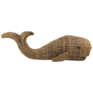 Large Wicker Whale Art Sculpture Figure Beach House Ocean Decor Sea Life 36"x12" - Picture 1 of 18