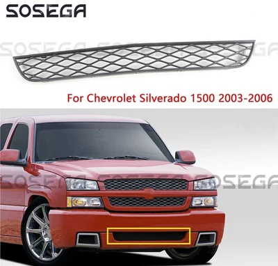 Parachoques delantero para Chevrolet Silverado 1500 2003-2006 moldura inferior rejilla malla Foto 1 de 4