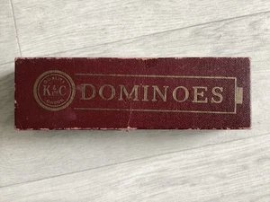 Vintage K&C Ltd London Set of Black Bakelite Dominoes 1950s Boxed & Complete - Picture 1 of 5