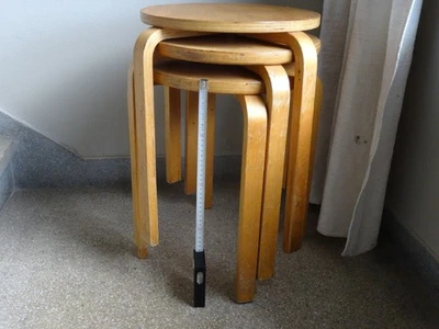 Hocker Design stapelbar Birke Schichtholz Vierbein 450mm/350mm - Bild 1 von 4