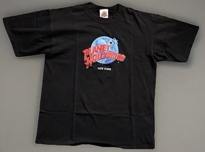 Camiseta Planet Hollywood Manga Corta Negra Logo Nueva York De Colección Grande JBHS Foto 1 de 4