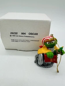 Grolier 1993 Christmas Ornament OSCAR Sesame Street With Box Jim Henson Vintage - Picture 1 of 6