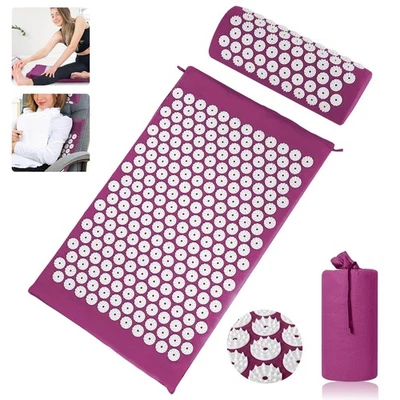 MARKENLOS Akupressurmatte Mit Kissen - Akkupressmatte - Akkupressurmatte -Akupunktur Matte