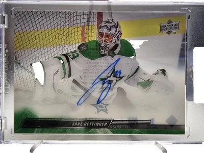 2022-23 Upper Deck Clear Cut Jake Oettinger #CC-JO Auto - Image 1 of 2